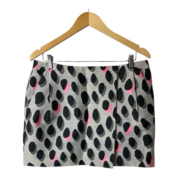 Diane Von Furstenberg Whimsical Quirky Wrap Skirt Black and Gray Size 12 New